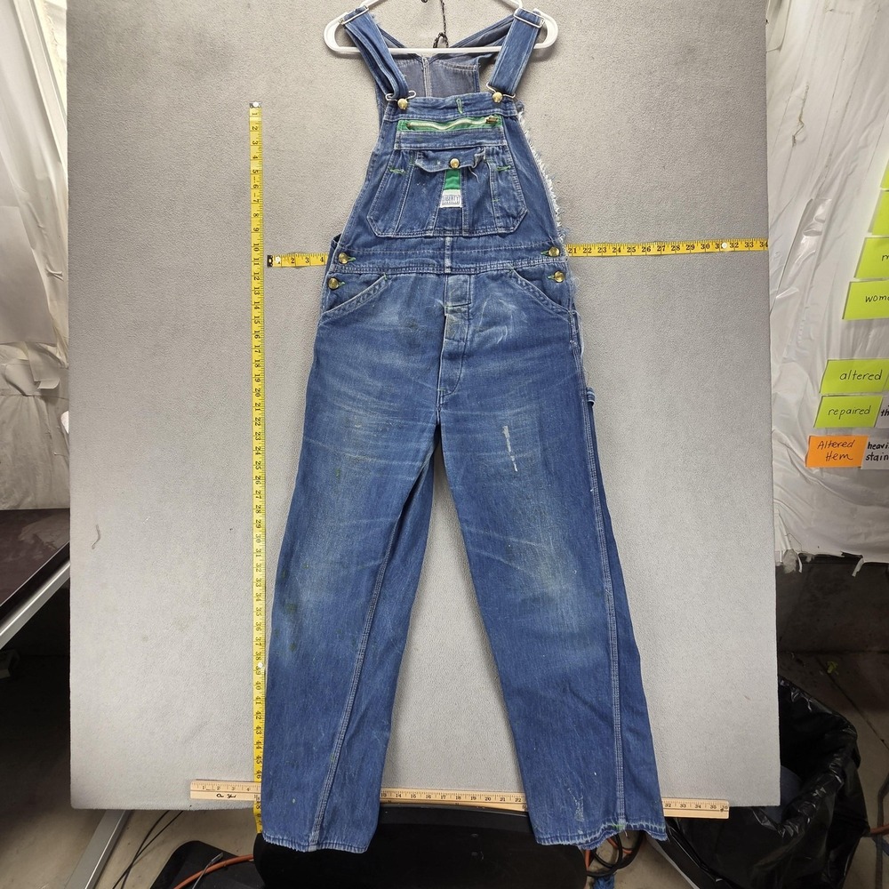 Vintage 90's Denim Dungarees Workwear Liberty Overalls Made in USA 32x30
